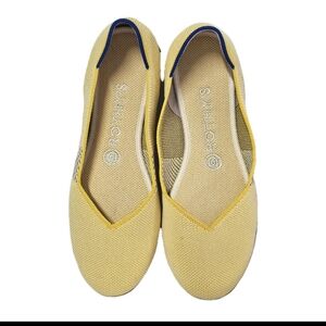 Rothy's Women's 8 Yellow Round Toe Slip On Knit Washable Ballet Flat Comfy Shoes